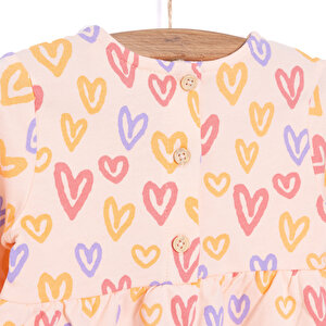 Basic Kız Kalp Desenli Fırfırlı Elbise Kız Bebek Basic Kız Kalp Desenli Fırfırlı Elbise Kız Bebek