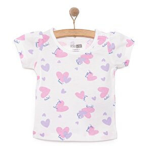HelloBaby Basic Kız Kalp Des, Ekru, 6 Ay