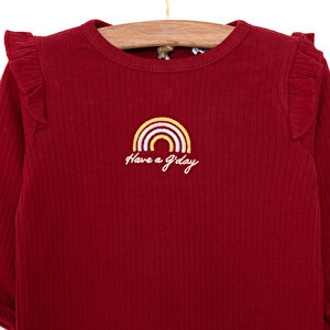 Kız Bebek Bluz Tayt Set Kaşkorse Düğmeli Bisiklet Yaka Uzun Kol