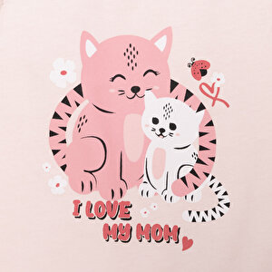 Basic Kız Kedi Baskılı Atlet-Şort Kız Bebek