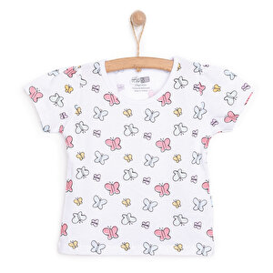 HelloBaby Basic Kız Kelebek, Beyaz, 6 Ay