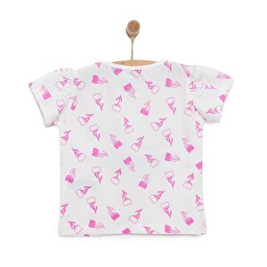 Basic Kız Lale Desenli T-Shirt Kız Bebek Basic Kız Lale Desenli T-Shirt Kız Bebek