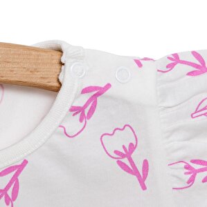 Basic Kız Lale Desenli T-Shirt Kız Bebek Basic Kız Lale Desenli T-Shirt Kız Bebek