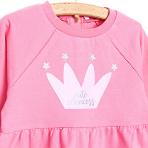 Basic Kız Örme Önü Fırfırlı Elbise Kız Bebek