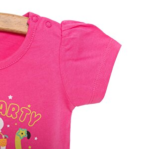 Basic Kız Unicorn Parti Baskılı T-Shirt Kız Bebek