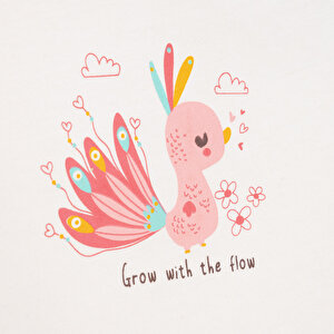 Basic Kuş Baskılı Atlet Tshirt Kız Bebek