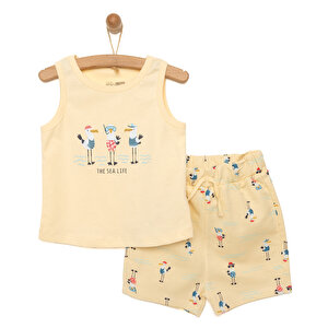 HelloBaby Basic Martı Baskılı, Bej, 6 Ay