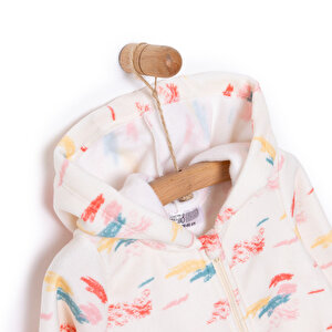 Basic Metraj Baskılı Polar Patiksiz Tulum Kız Bebek