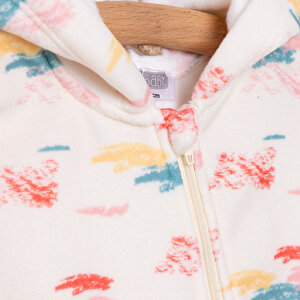 Basic Metraj Baskılı Polar Patiksiz Tulum Kız Bebek