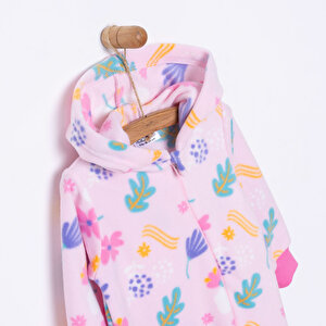 Basic Metraj Baskılı Polar Patiksiz Tulum Kız Bebek