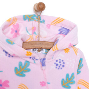 Basic Metraj Baskılı Polar Patiksiz Tulum Kız Bebek