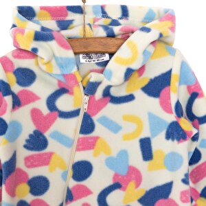 Basic Metraj Baskılı Polar Patiksiz Tulum Kız Bebek