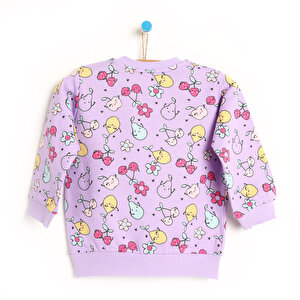 Basic Meyve Desenli Sweatshirt Kız Bebek