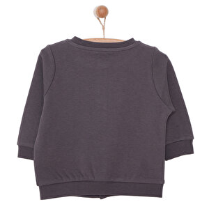 Erkek Bebek Basic Hırka İnterlok Çıtçıtlı Bisiklet Yaka Uzun Kol