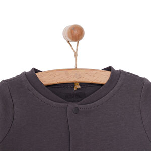 Erkek Bebek Basic Hırka İnterlok Çıtçıtlı Bisiklet Yaka Uzun Kol