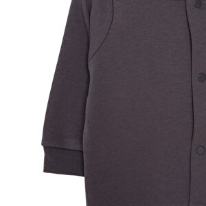 Erkek Bebek Basic Hırka İnterlok Çıtçıtlı Bisiklet Yaka Uzun Kol