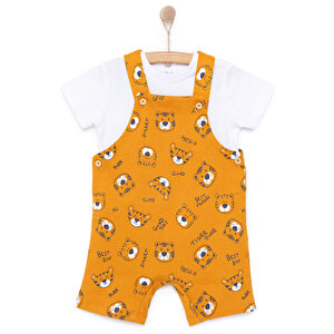 HelloBaby Basic Şort Salopet, Ekru, 6 Ay