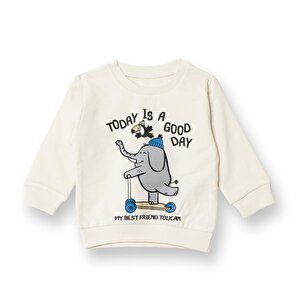 HelloBaby Basic Sweatshirt, Ekru, 6 Ay
