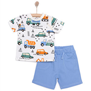 HelloBaby Basic Tshirt-Şort, Ekru, 6 Ay