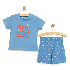 HelloBaby Basic Yelken Desen, Saks, 6 Ay