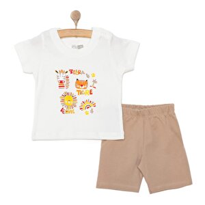 HelloBaby Baskılı, Açık Kahverengi, 3 Ay