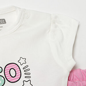 Baskılı 2 ip Yenidoğan Kız Tshirt-Şort Kız Bebek