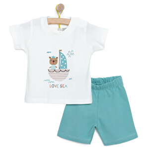 Baskılı Empirme 2 ip Yenidoğan Erkek Tshirt-Şort Erkek Bebek Baskılı Empirme 2 ip Yenidoğan Erkek Tshirt-Şort Erkek Bebek