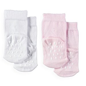 Bebek 2Li Kaydırmaz Çorap - Karışık Renkli