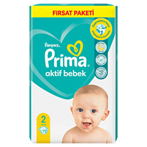 Bebek Bezi Aktif Bebek 2 Beden Mini Fırsat Paketi 4-8 kg 72 Adet