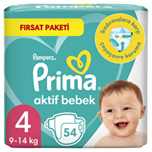 Bebek Bezi Aktif Bebek 4 Beden Maxi Fırsat Paketi 9-14 kg 54 Adet