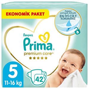 Bebek Bezi Premium Care 5 Beden Junior Ekonomik Paket 11-16 kg 42 Adet