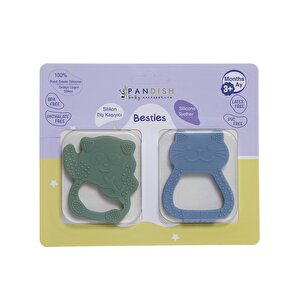 Pandish Silikon Diş Kedi Panda-yeşil mav