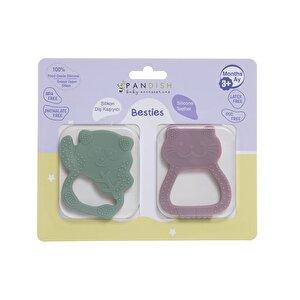 Pandish Silikon Diş Kaşıyıcı Pembe-yeşil