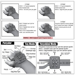 Bilekten Kontrollü 2.4G Işıklı ve Müzikli Araba