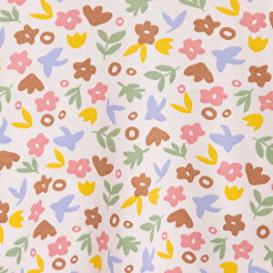 Bisiklet Yaka Çiçek Renkli Pijama Takımı Kız Bebek Bisiklet Yaka Çiçek Renkli Pijama Takımı Kız Bebek