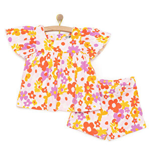 HelloBaby Bluz-Ş, Ekru Baskılı, 6 - 9 Ay