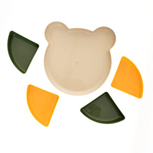 Buddy Mama Tabağı - 5 Parça Bej-Yeşil-Sarı Buddy Mama Tabağı - 5 Parça Bej-Yeşil-Sarı