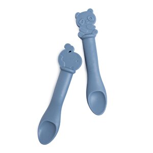 BudDy Silikon Kaşık 2'li Mavi Panda ve Balina