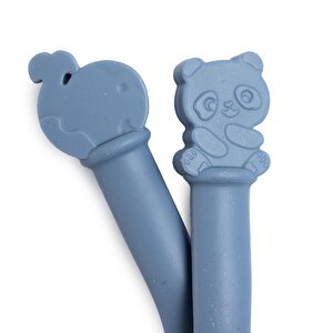 BudDy Silikon Kaşık 2'li Mavi Panda ve Balina
