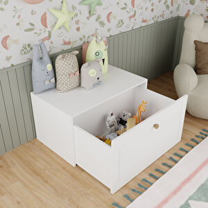 Montessori Çok Amaçlı Çekmece/Masa Beyaz