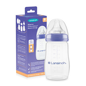 LANSINOH Biberon avec tétine à débit moyen - Natural Wave® - Duo Pack 2 x  240ml -  - Boutique bébé