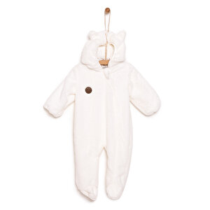 Yenidoğan Unisex Peluş Patikli Tulum