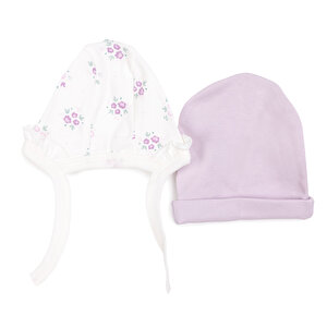 Yenidoğan Flowers 2'li Şapka Kız Bebek Yenidoğan Flowers 2'li Şapka Kız Bebek