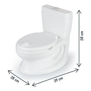 Bebek Tuvalet Eğitimi Lazımlık Klozet 18 Ay+ Beyaz