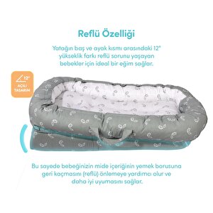 Anne Yanı Bebek Reflü Yatağı Yeşil
