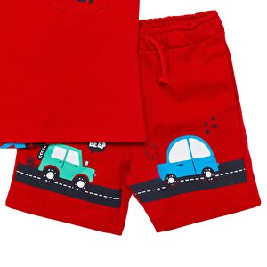 Cars&Roads Yol Baskılı Erkek Tshirt-Şort Erkek Bebek Cars&Roads Yol Baskılı Erkek Tshirt-Şort Erkek Bebek