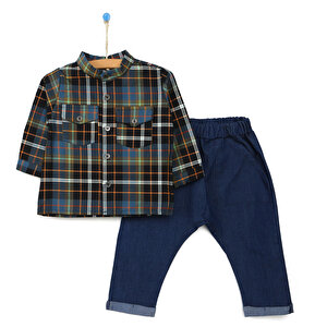Basic Gömlek-Pantolon-Yelek 3lü Takım Erkek Bebek