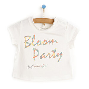 Cassiope Bloom Party Tshirt, Ekru, 6 Ay