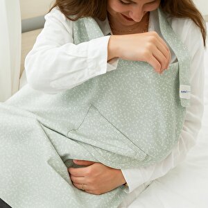 Cepli Emzirme Önlüğü - Yeşil Çiçek