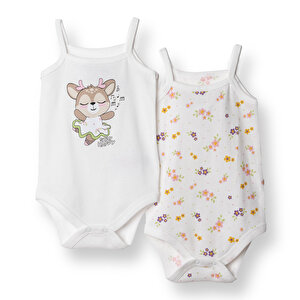 HelloBaby, 2li İp Askılı Bod, Ekru, 3 Ay HelloBaby, 2li İp Askılı Bod, Ekru, 3 Ay